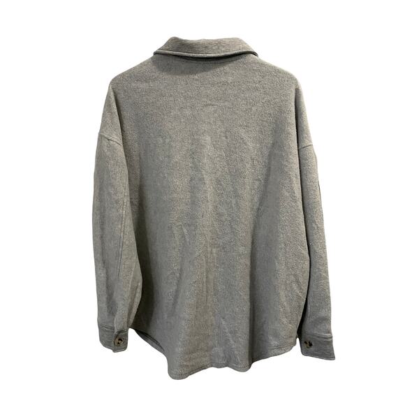 NWT Cupcakes & Cashmere Gray Basic Cozy Fleece Oversized Shacket Size Large - Picture 7 of 10